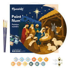 Load image into Gallery viewer, Paint by numbers on Wood Slice - Christmas Nativity