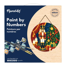 Load image into Gallery viewer, Paint by numbers on Wood Slice - Christmas Nutcracker