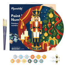 Load image into Gallery viewer, Paint by numbers on Wood Slice - Christmas Nutcracker