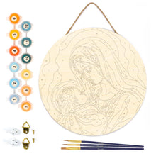 Load image into Gallery viewer, Paint by numbers on Wood Slice - Mary's Embrace
