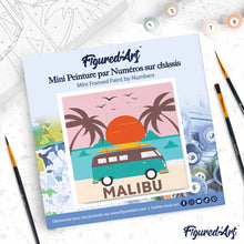 Load image into Gallery viewer, Mini Paint by numbers 8"x8" framed - Malibu Sunset