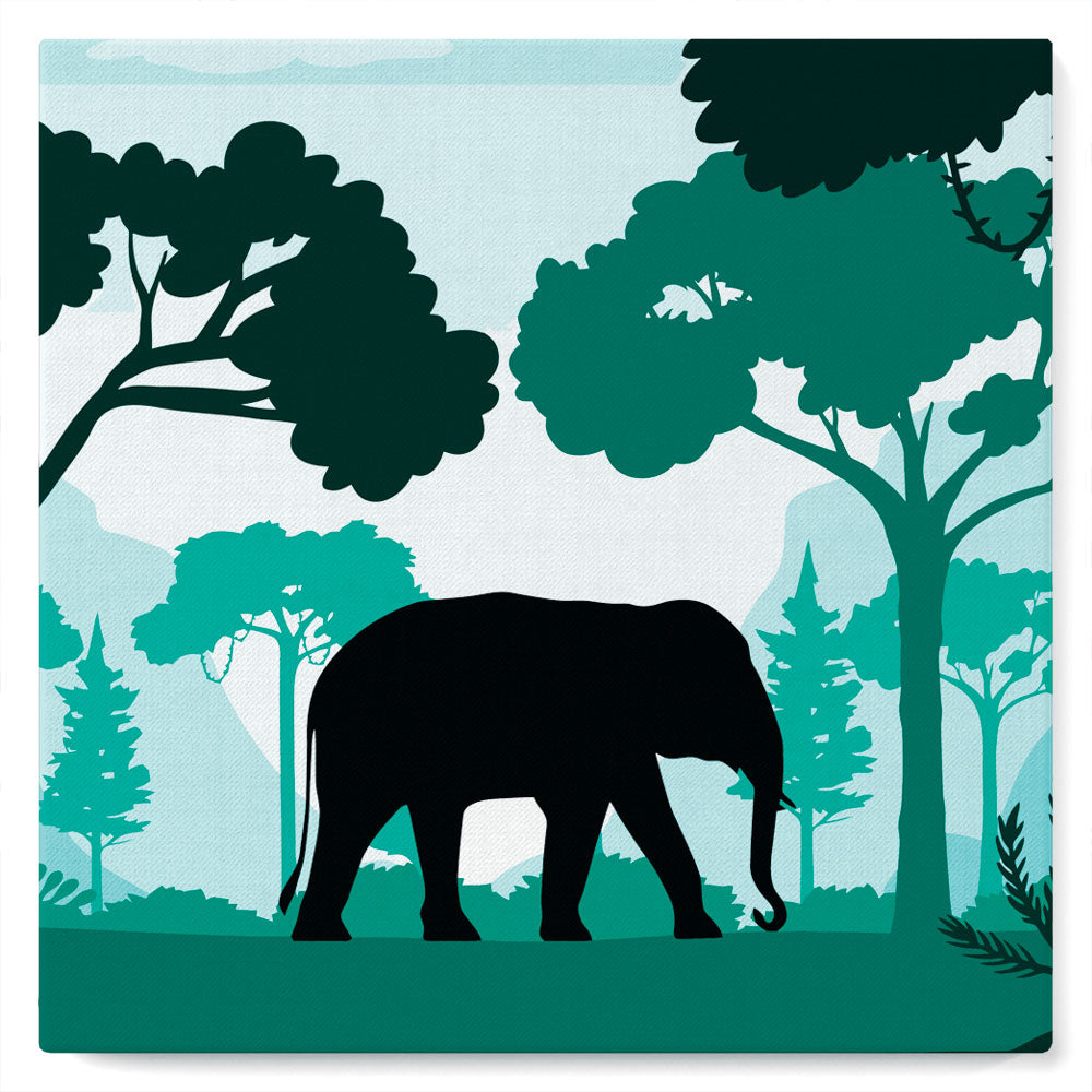 Mini Paint by numbers 8"x8" framed - Elephant in the Forest