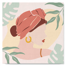 Load image into Gallery viewer, Mini Paint by numbers 8"x8" framed - Abstract Woman in Blush Red Turban