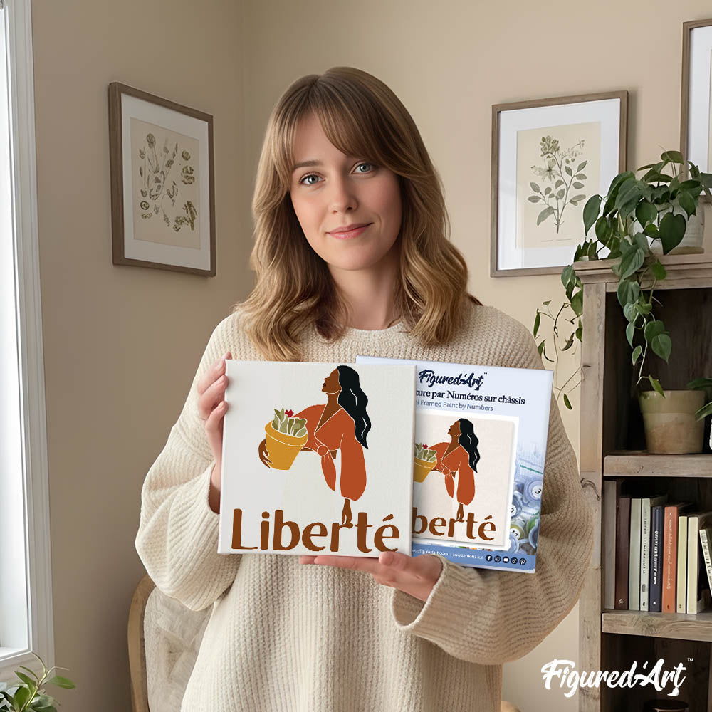 Mini Paint by numbers 8"x8" framed - Beauty and Liberty