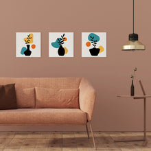 Load image into Gallery viewer, Mini Paint by numbers 8"x8" framed - Abstract Plant Pot Set 1 of 3