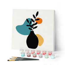 Load image into Gallery viewer, Mini Paint by numbers 8"x8" framed - Abstract Plant Pot Set 2 of 3