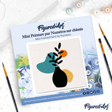 Load image into Gallery viewer, Mini Paint by numbers 8"x8" framed - Abstract Plant Pot Set 2 of 3