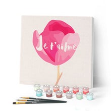 Load image into Gallery viewer, Mini Paint by numbers 8"x8" framed - Je T'aime