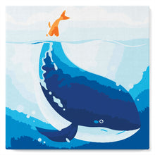 Load image into Gallery viewer, Mini Paint by numbers 8"x8" framed - Blue Whale
