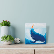 Load image into Gallery viewer, Mini Paint by numbers 8"x8" framed - Blue Whale