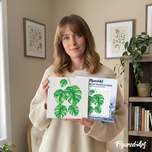 Load image into Gallery viewer, Mini Paint by numbers 8"x8" framed - Monstera Leaves