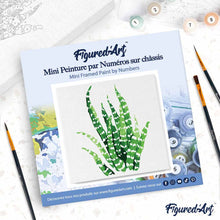 Load image into Gallery viewer, Mini Paint by numbers 8"x8" framed - Abstract Aloe Vera Plant