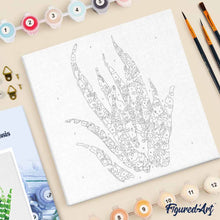 Load image into Gallery viewer, Mini Paint by numbers 8"x8" framed - Abstract Aloe Vera Plant