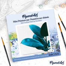 Load image into Gallery viewer, Mini Paint by numbers 8"x8" framed - Rubber Plant Leaves