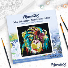 Load image into Gallery viewer, Mini Paint by numbers 8"x8" framed - Baboon Pop Art