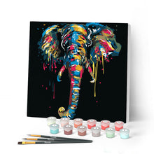Load image into Gallery viewer, Mini Paint by numbers 8"x8" framed - Elephant Painting