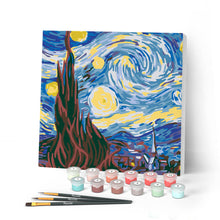 Load image into Gallery viewer, Mini Paint by numbers 8"x8" framed - Van Gogh Starry Night