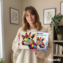 Load image into Gallery viewer, Mini Paint by numbers 8"x8" framed - Giraffe Abstract Pop Art
