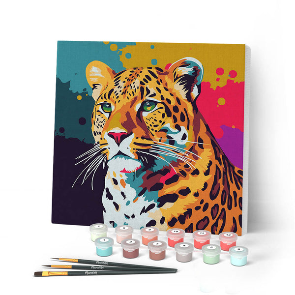Figured'Art Mini Paint By Numbers Kit For Adults With Frame Abstact Palm Leaves Small Format 8x8 Craft Art Painting Diy Canvas Already Stretched On A Wooden Frame 444461416608563204