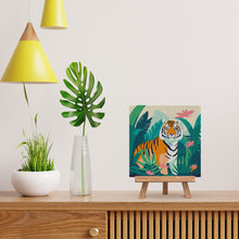Load image into Gallery viewer, Mini Paint by numbers 8"x8" framed - Tropical Bengal Tiger