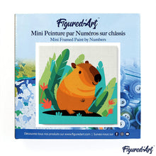 Load image into Gallery viewer, Mini Paint by numbers 8&quot;x8&quot; framed - Tropical Capybara