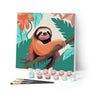 Mini Paint by numbers 8"x8" framed - Tropical Sloth