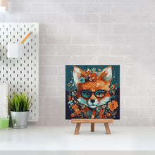 Load image into Gallery viewer, Mini Paint by numbers 8&quot;x8&quot; framed - Fantasy fox and flowers