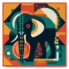 Load image into Gallery viewer, Mini Paint by numbers 8"x8" framed - Elephant Art-Deco Inspired Abstract