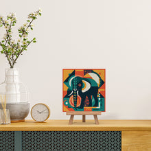 Load image into Gallery viewer, Mini Paint by numbers 8"x8" framed - Elephant Art-Deco Inspired Abstract