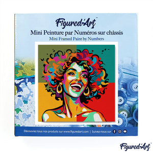 Mini Paint by numbers 8"x8" framed - Vibrant Latina Pop Art