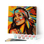 Mini Paint by numbers 8"x8" framed - Native Elegance Lady Pop Art