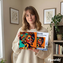 Load image into Gallery viewer, Mini Paint by numbers 8"x8" framed - African Queen Pop Art
