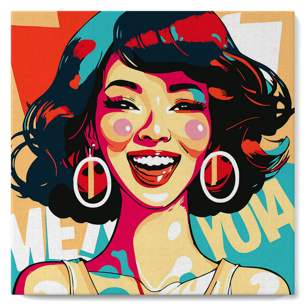 Mini Paint by numbers 8"x8" framed - Charming Lady Pop Art