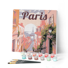 Load image into Gallery viewer, Mini Paint by numbers 8"x8" framed - Travel Poster Paris