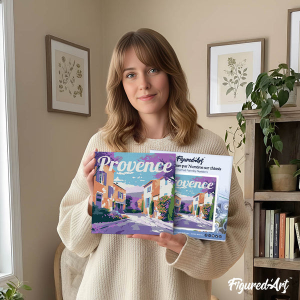 Mini Paint by numbers 8"x8" framed - Travel Poster Provence Spring