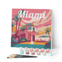 Mini Paint by numbers 8"x8" framed - Travel Poster Miami