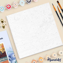 Load image into Gallery viewer, Mini Paint by numbers 8"x8" framed - Travel Poster Malibu