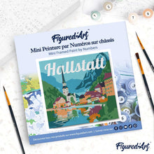 Load image into Gallery viewer, Mini Paint by numbers 8"x8" framed - Travel Poster Hallstatt