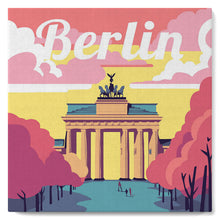 Load image into Gallery viewer, Mini Paint by numbers 8"x8" framed - Travel Poster Berlin