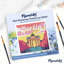 Load image into Gallery viewer, Mini Paint by numbers 8"x8" framed - Travel Poster Berlin