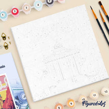 Load image into Gallery viewer, Mini Paint by numbers 8"x8" framed - Travel Poster Berlin