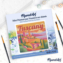 Load image into Gallery viewer, Mini Paint by numbers 8"x8" framed - Travel Poster Tuscany Spring