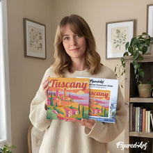 Load image into Gallery viewer, Mini Paint by numbers 8"x8" framed - Travel Poster Tuscany Spring