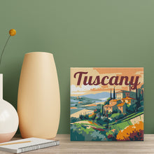 Load image into Gallery viewer, Mini Paint by numbers 8"x8" framed - Travel Poster Tuscany Summer