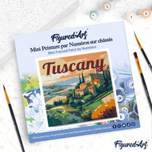 Load image into Gallery viewer, Mini Paint by numbers 8"x8" framed - Travel Poster Tuscany Summer
