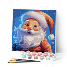 Load image into Gallery viewer, Paint by numbers kit Mini Paint by numbers 8"x8" framed - Smiling Santa Figured'Art