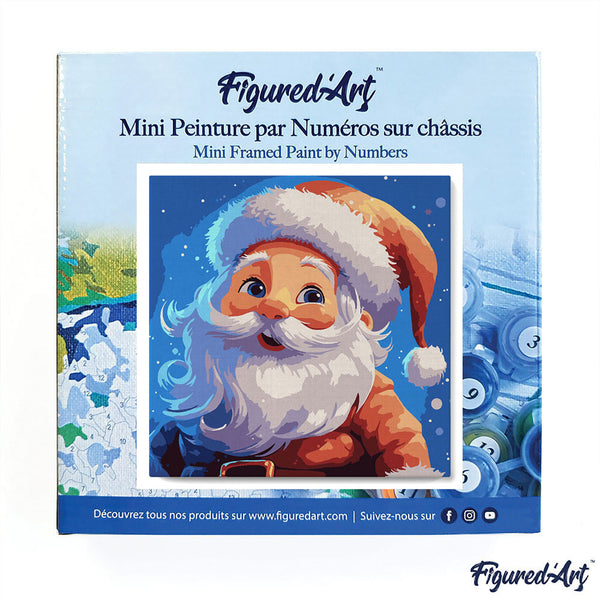 Mini Paint by numbers 8"x8" framed - Smiling Santa