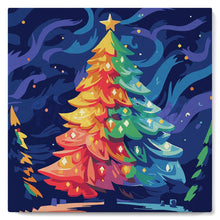 Load image into Gallery viewer, Paint by numbers kit Mini Paint by numbers 8&quot;x8&quot; framed - Colorful Christmas Tree Figured&#39;Art