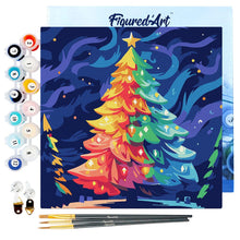 Load image into Gallery viewer, Mini Paint by numbers 8&quot;x8&quot; framed - Colorful Christmas Tree