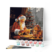 Load image into Gallery viewer, Paint by numbers kit Mini Paint by numbers 8"x8" framed - Santa Claus Reading Figured'Art